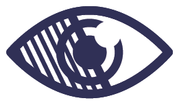 Icon of an eye with stripes going across it